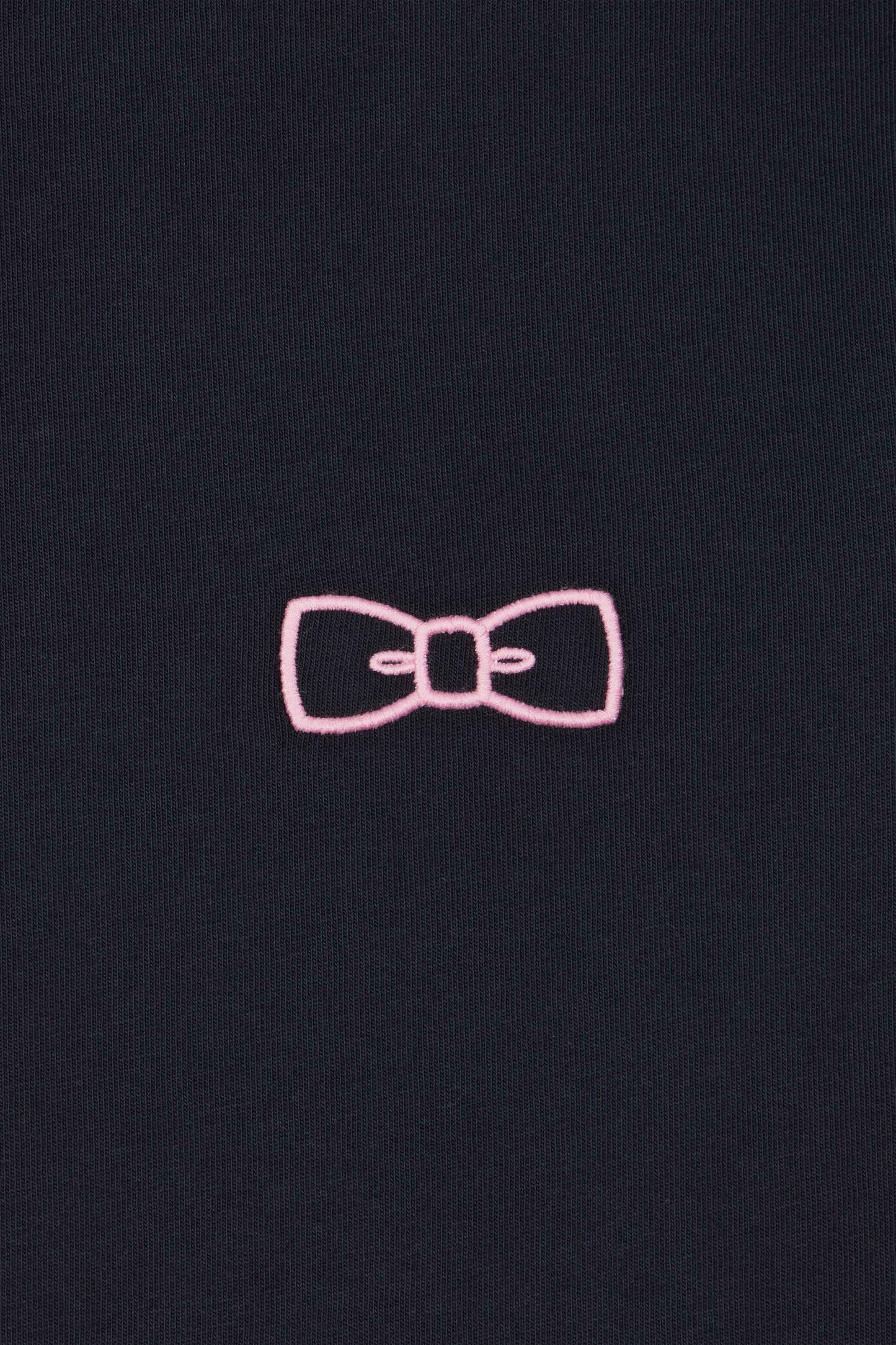 T-shirt manches courtes en coton bleu marine passepoil rose coupe Regular