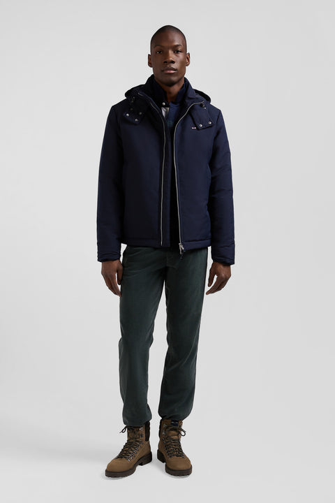 Blouson zippé à capuche bleu marine - Image 1