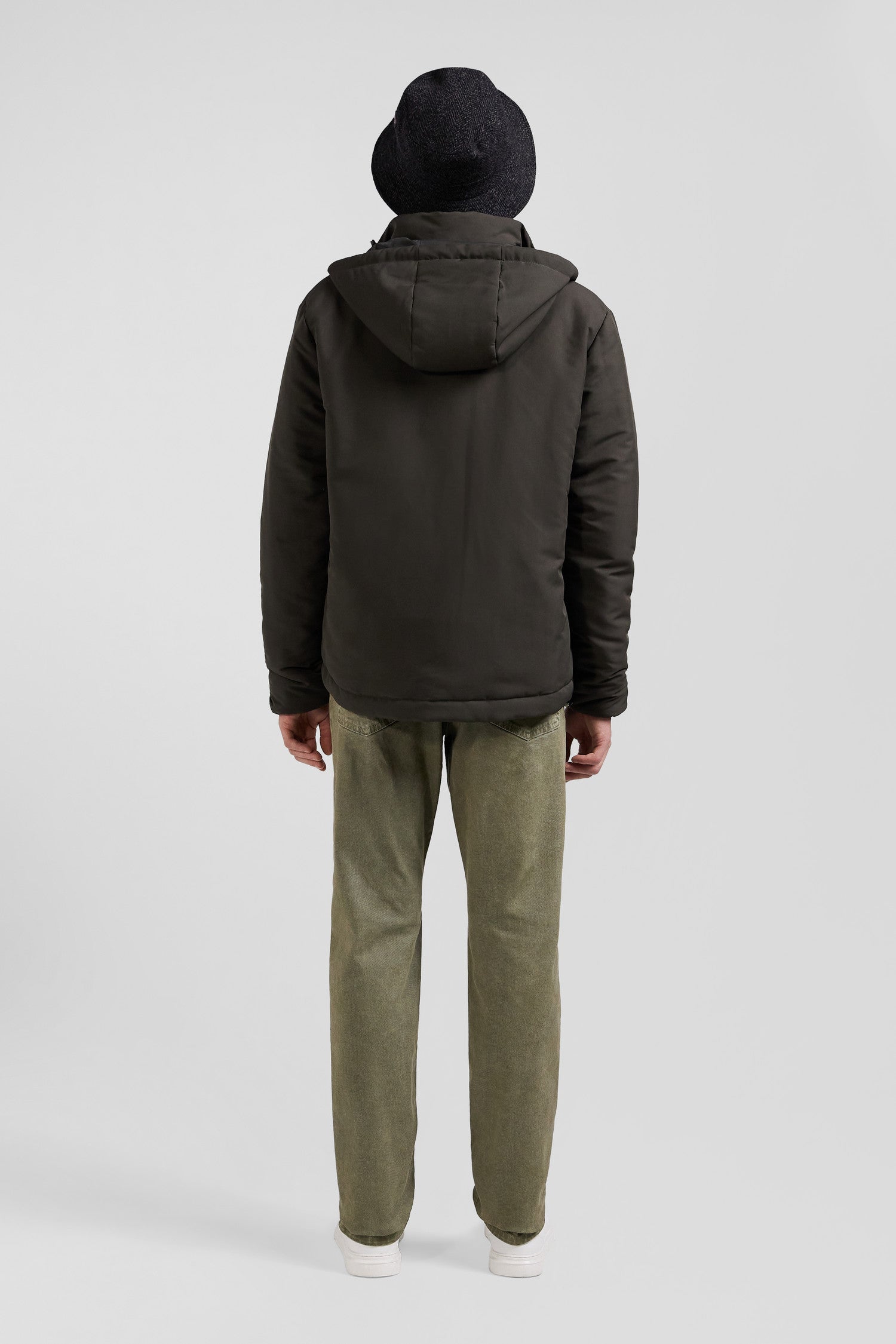 Blouson zippe a capuche kaki Eden Park