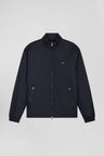 Coupe vent bleu marine en nylon mat broderie dos cerclée