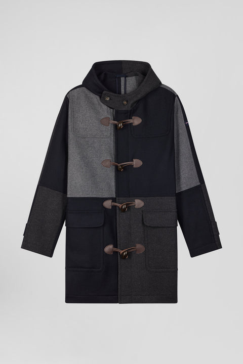 Navy blue wool blend cut and sewn duffle coat - Image 2