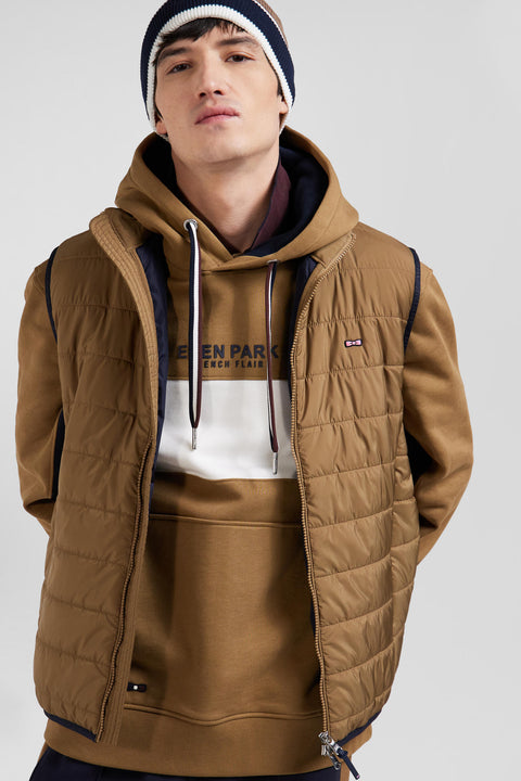 Doudoune sans manches matelassée à col montant noisette - Image 3