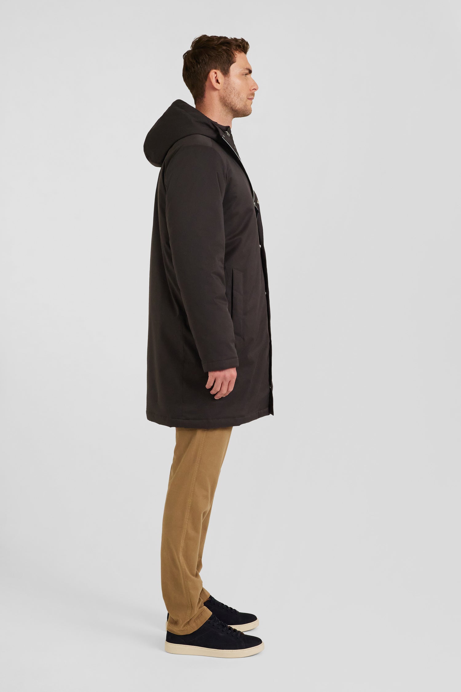 Parka et doudoune 2 en 1 en nylon marron
