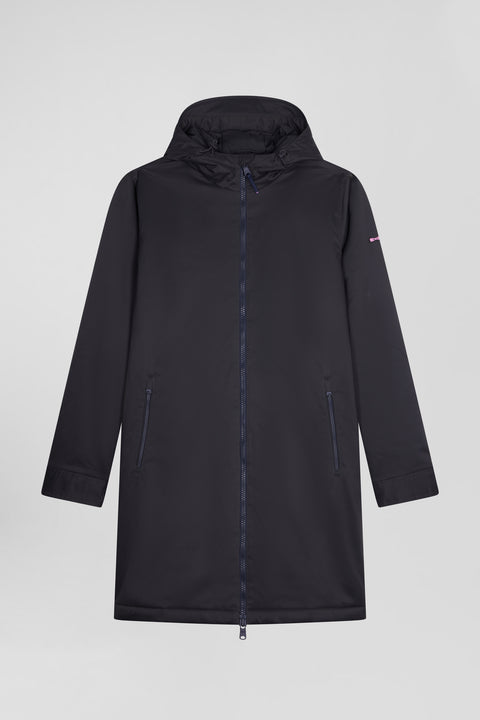 Khaki long hooded nylon parka - Image 2