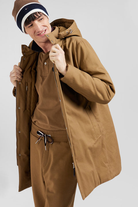 Parka à capuche en gabardine de coton noisette - Image 3
