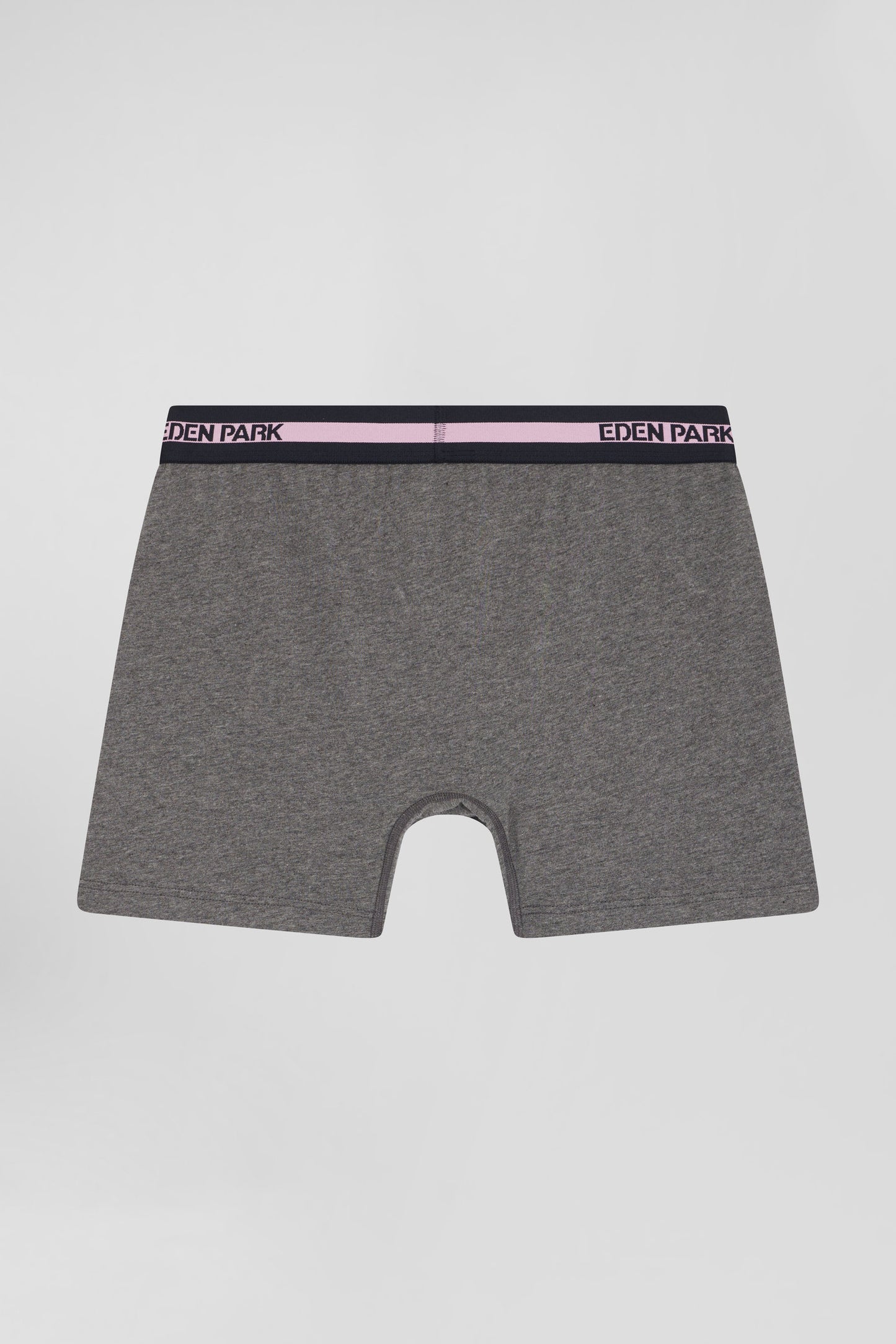 Boxer en coton stretch elastique taille sigle gris anthracite Eden Park