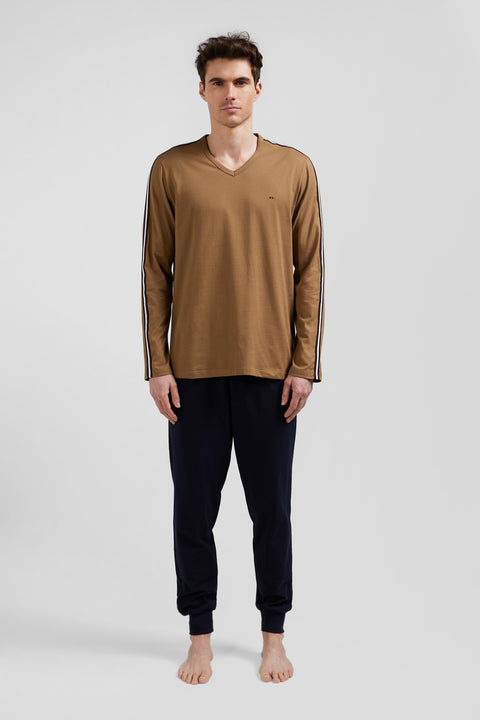 Pyjama long en coton noisette - Image 1