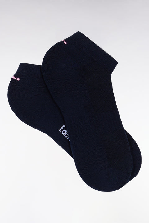 Chaussettes basses en coton stretch mélangé marine - Image 2