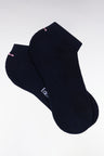 Chaussettes basses en coton stretch mélangé marine