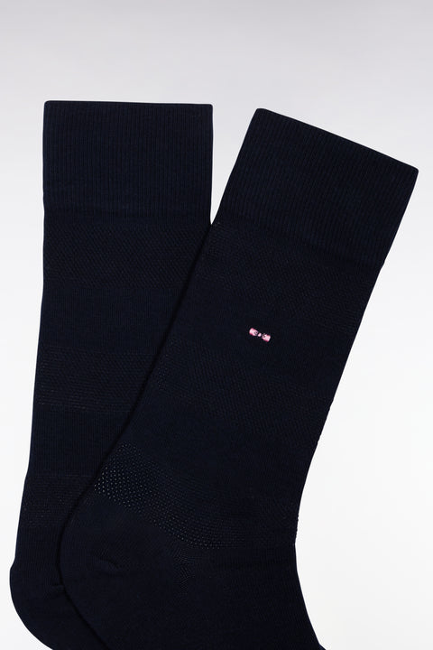 Chaussettes en coton stretch mélangé marine - Image 2