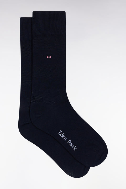 Chaussettes en coton stretch mélangé marine - Image 1