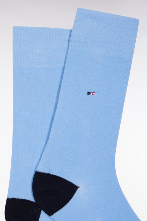 Chaussettes en coton mélangé marine à renforts roses - Image 2
