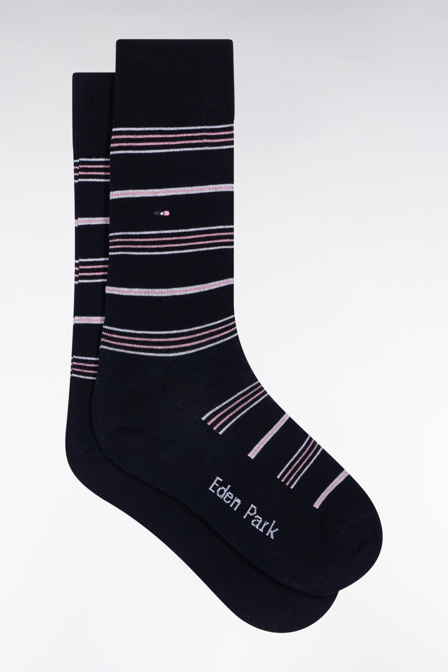 Chaussettes rayées en coton mélangé bleues