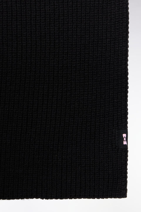 Écharpe en coton mélangé noire - Image 2