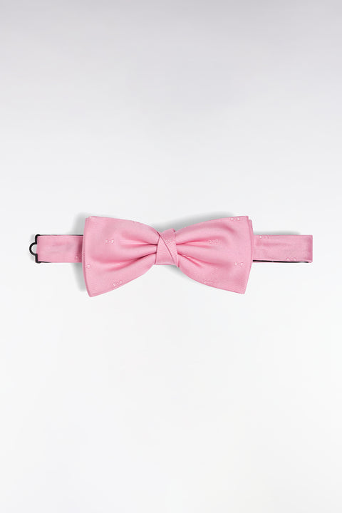 Nœud papillon en soie rose à micro-motifs nœuds papillon roses - Image 1