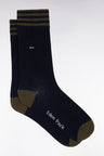 Lot de trois paires de chaussettes rayées roses et marine