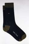 Lot de trois paires de chaussettes rayées roses et marine