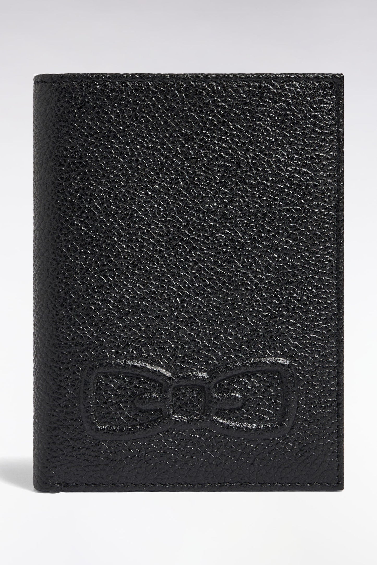 Portefeuille format français en cuir grainé noir