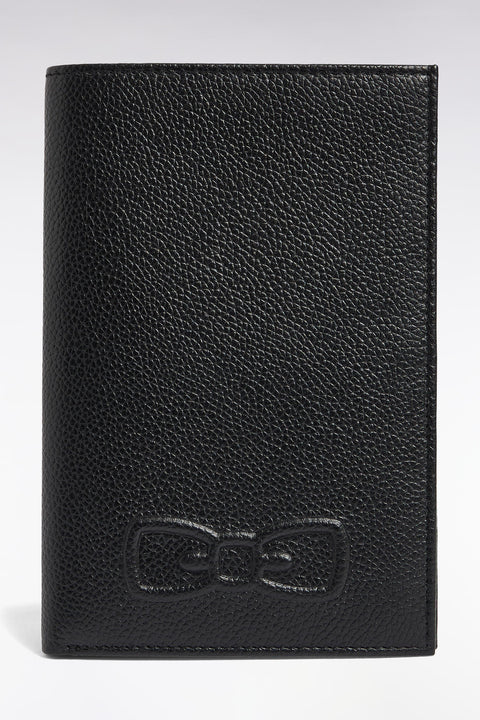 Portefeuille format français en cuir grainé noir - Image 1