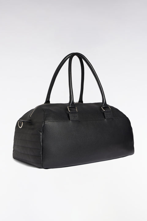 Sac de voyage en cuir grainé noir - Image 3