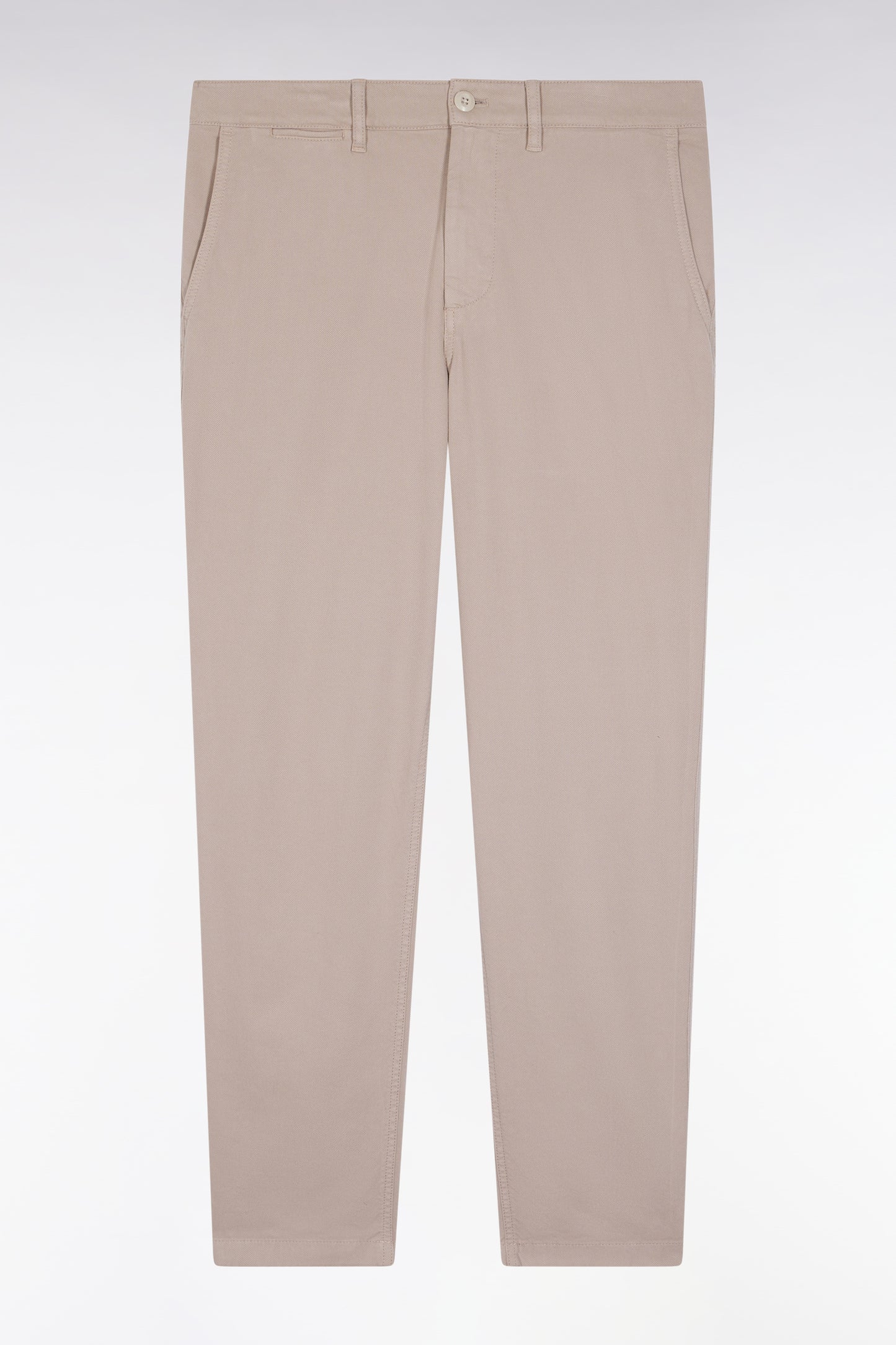 Pantalon chino sans plis en coton stretch beige clair