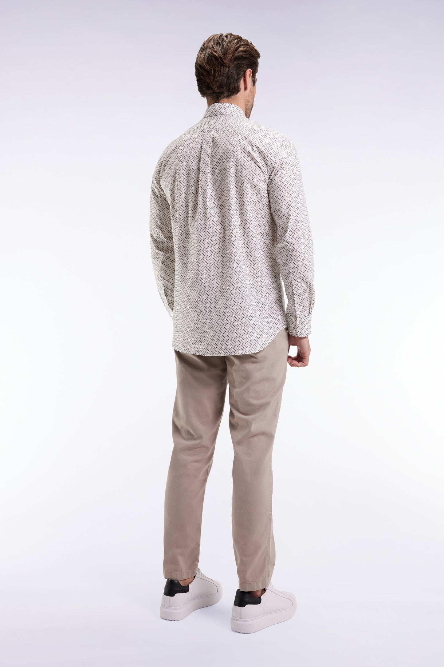 Pantalon chino sans plis en coton stretch beige clair