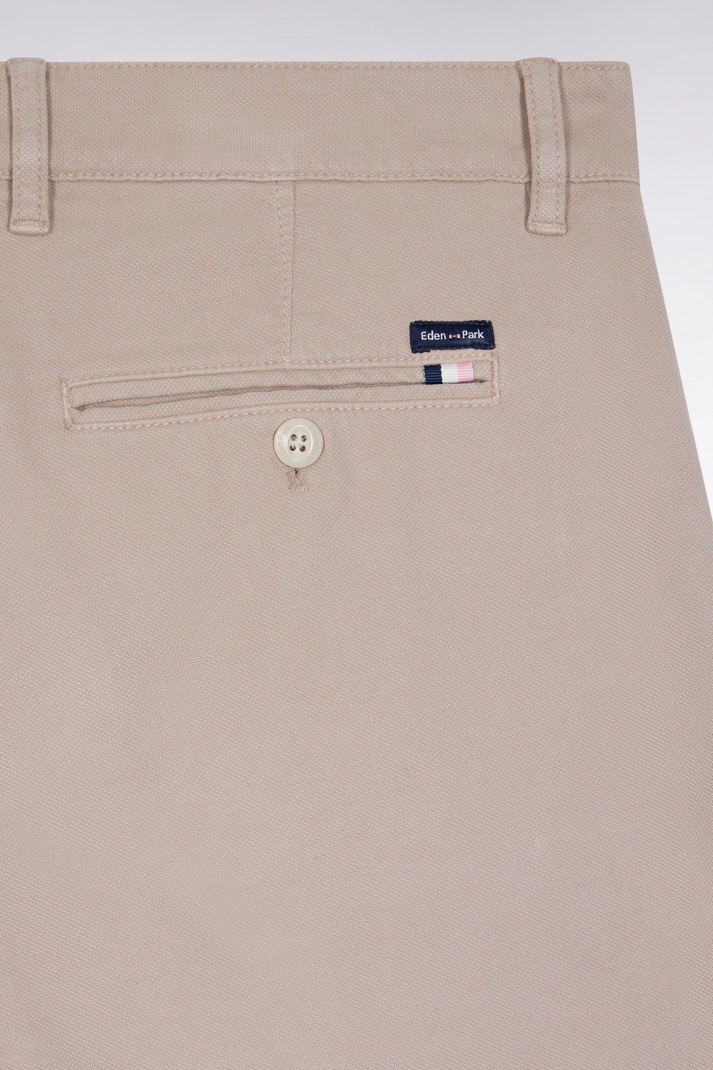 Pantalon chino sans plis en coton stretch beige clair
