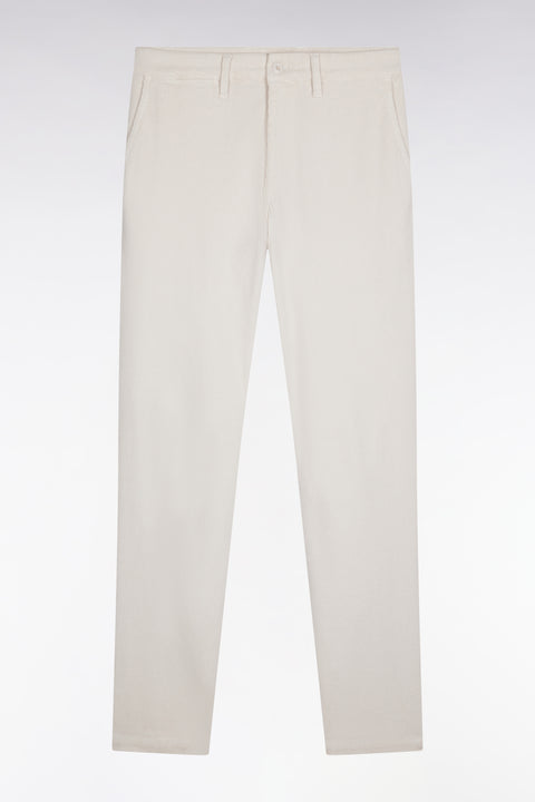 Pantalon chino sans plis en velours stretch écru - Image 2