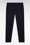 Pantalon chino sans plis en coton piqué stretch marine