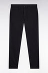 Pantalon chino sans plis en coton piqué stretch noir