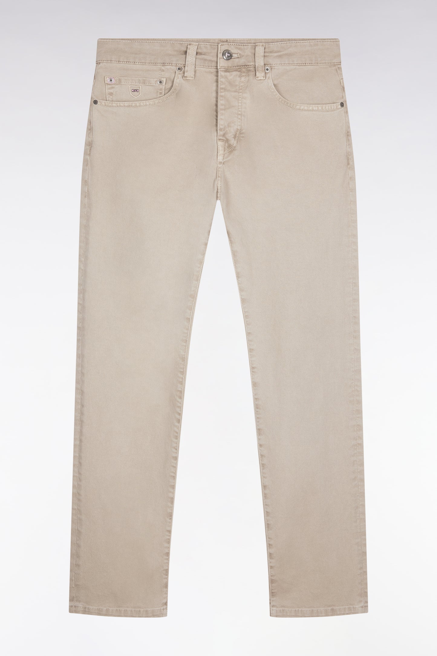 Jean 5 poches en coton stretch beige