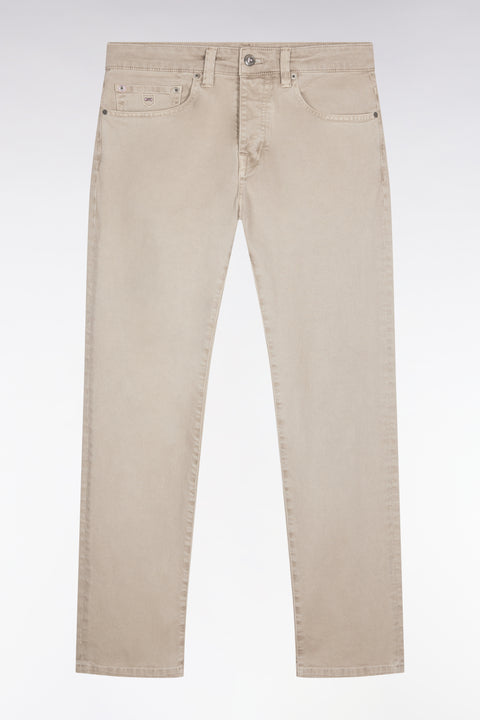 Jean 5 poches en coton stretch beige - Image 2