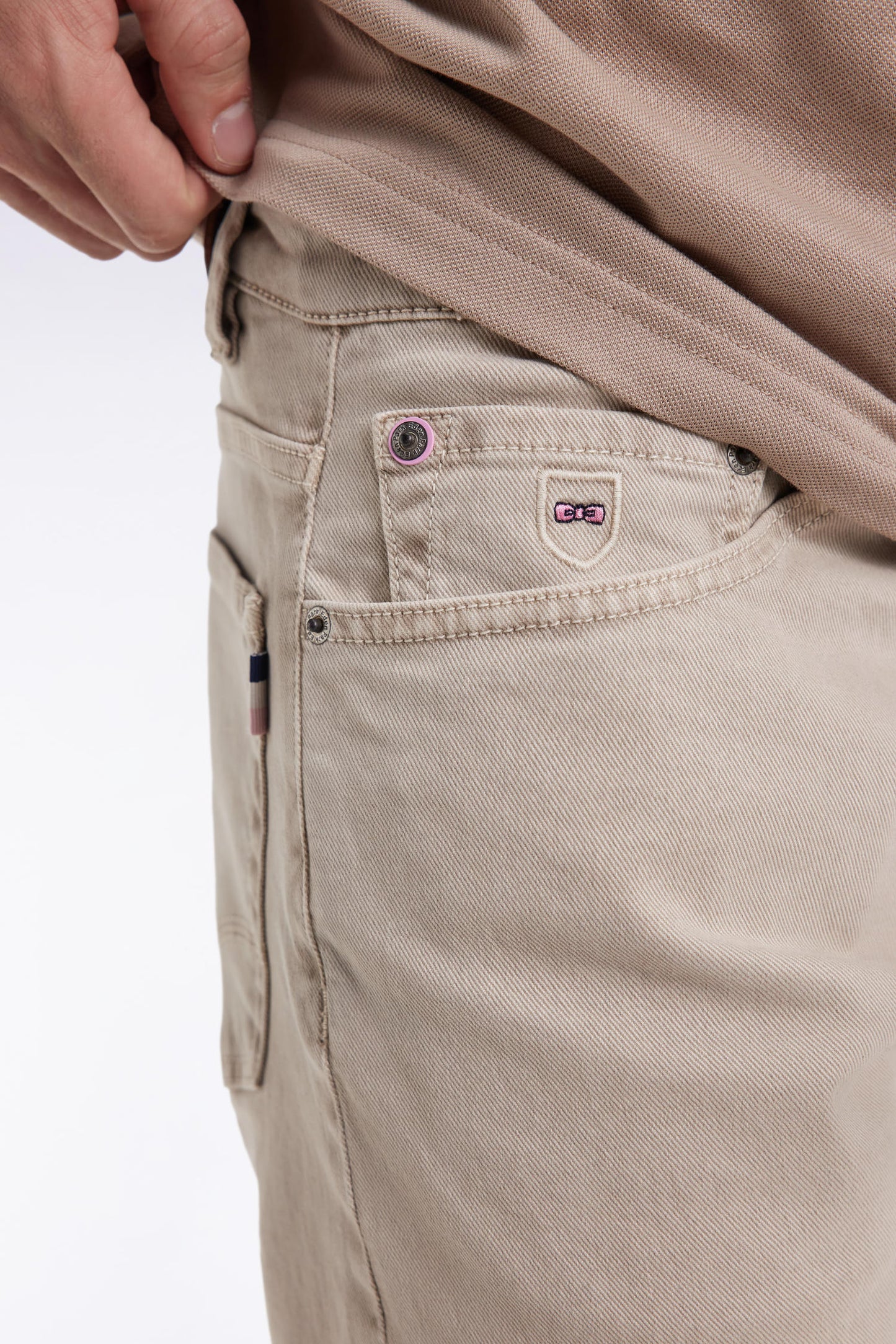 Jean 5 poches en coton stretch beige