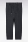 Pantalon en jersey double face à taille élastique gris coupe Modern