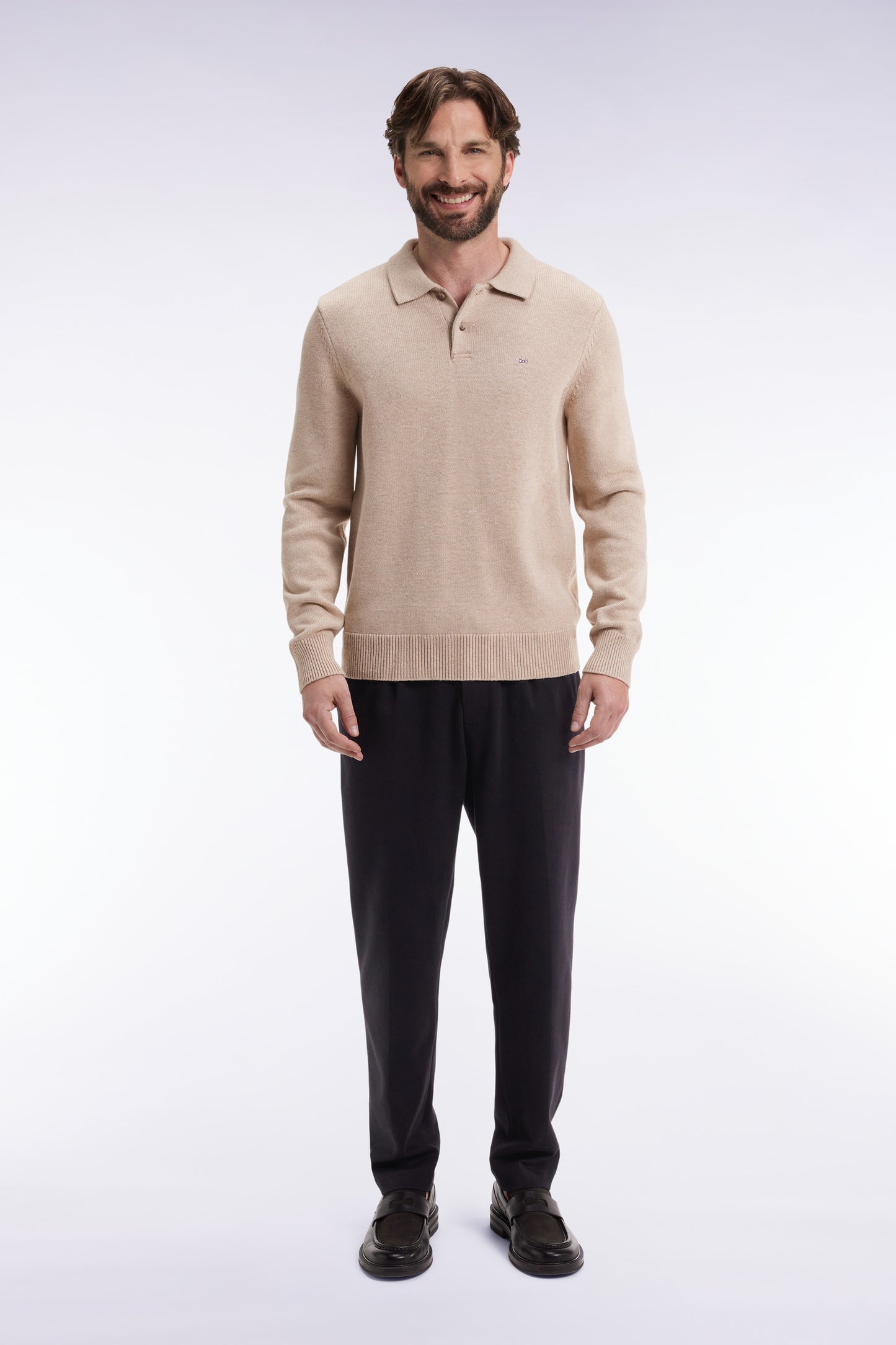 Pantalon en jersey double face à taille élastique noir coupe Modern