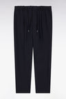 Pantalon à taille élastique en jersey technique marine coupe Modern
