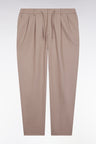 Pantalon à taille élastiquée beige coupe Modern