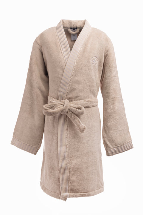 Peignoir en coton éponge beige - Image 1