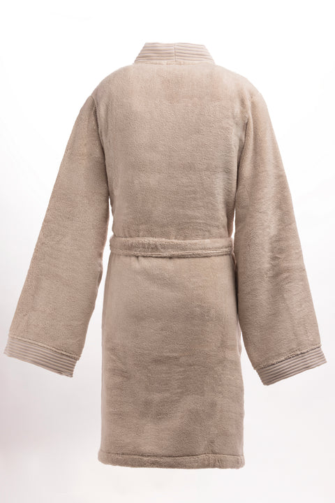 Peignoir en coton éponge beige - Image 2