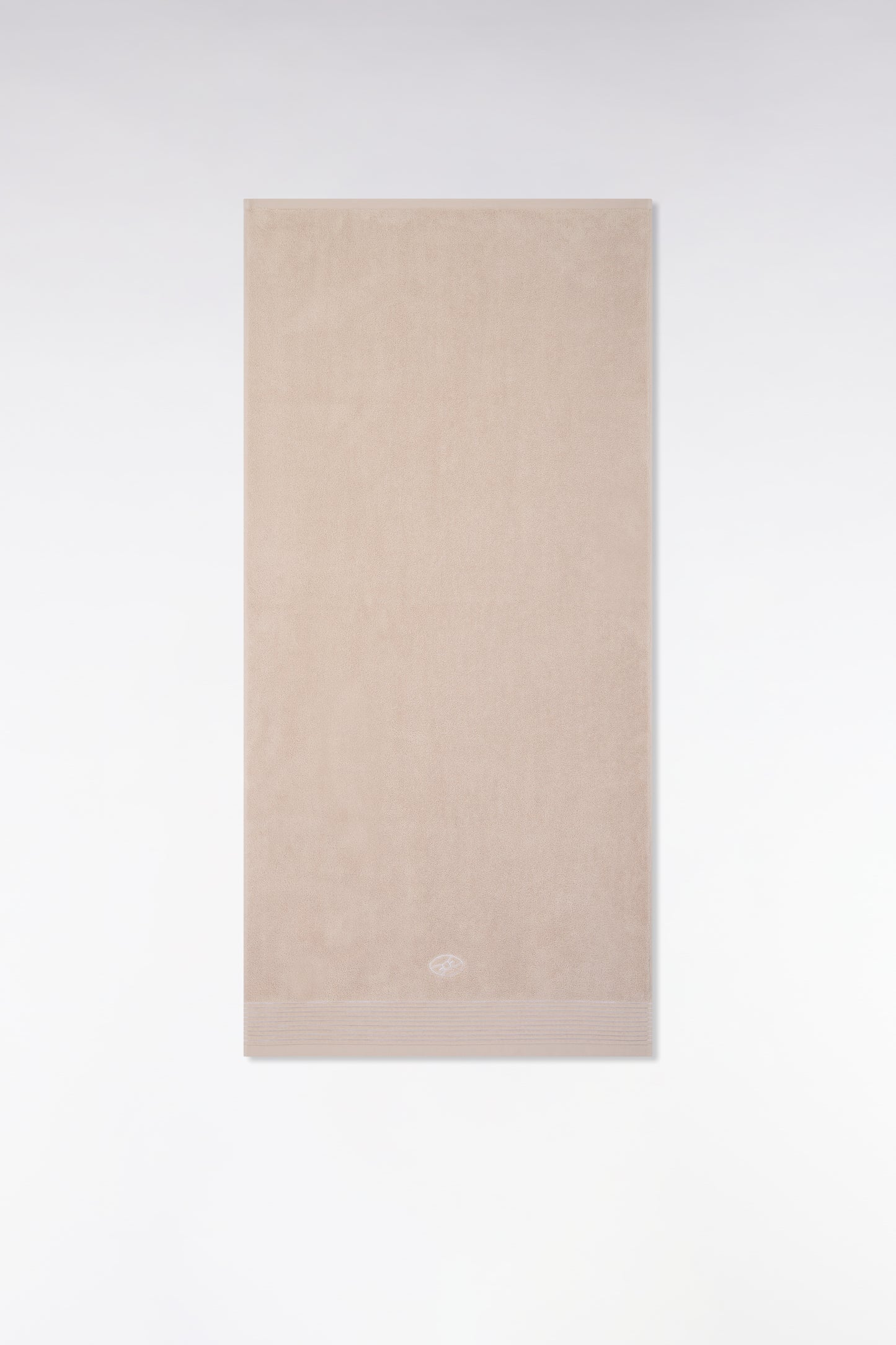 Beige cotton terry bath towel