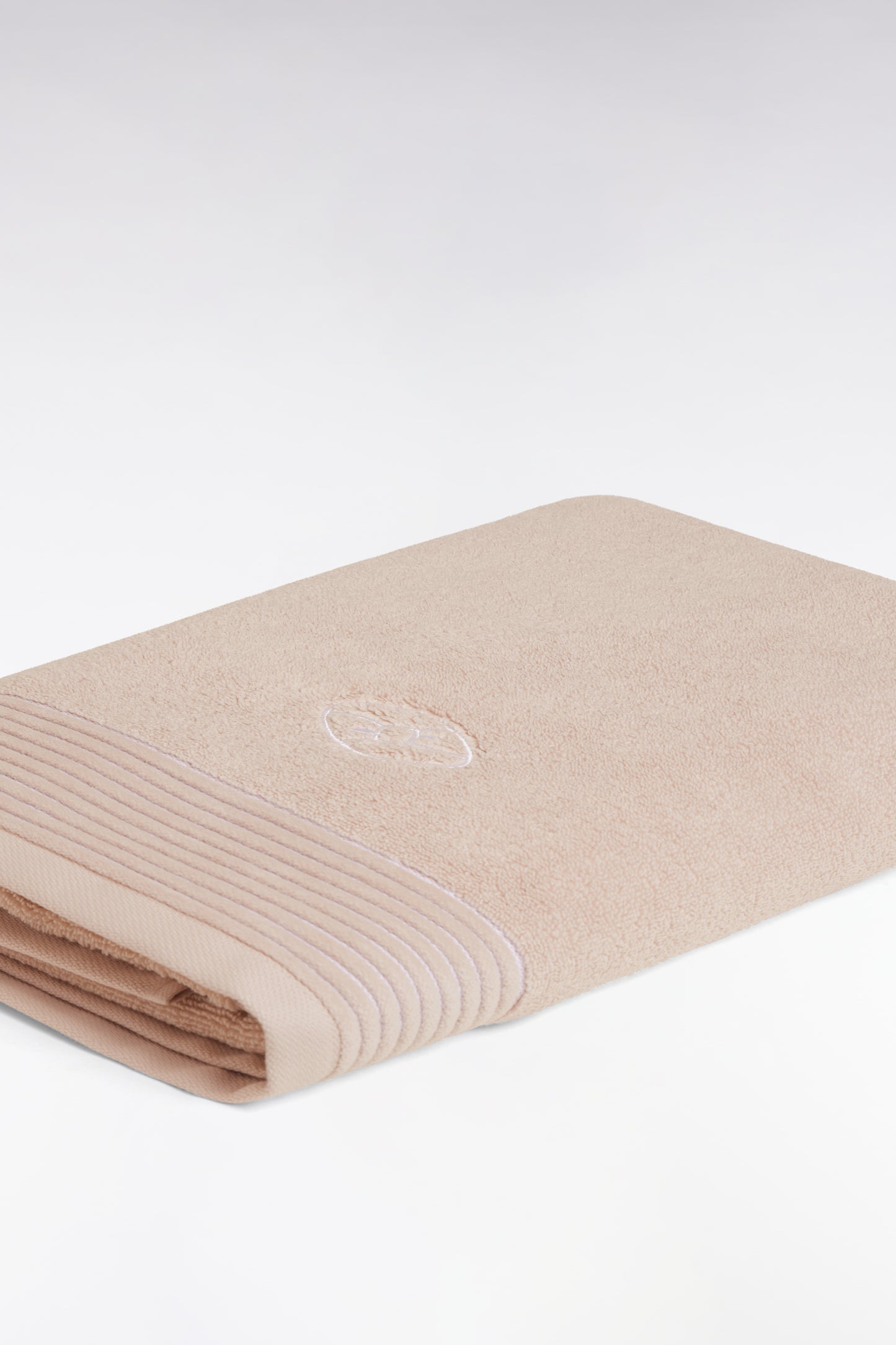 Beige cotton terry bath towel
