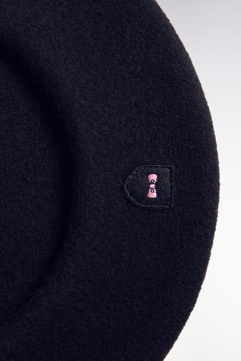 Béret uni en laine vierge marine - Image 2