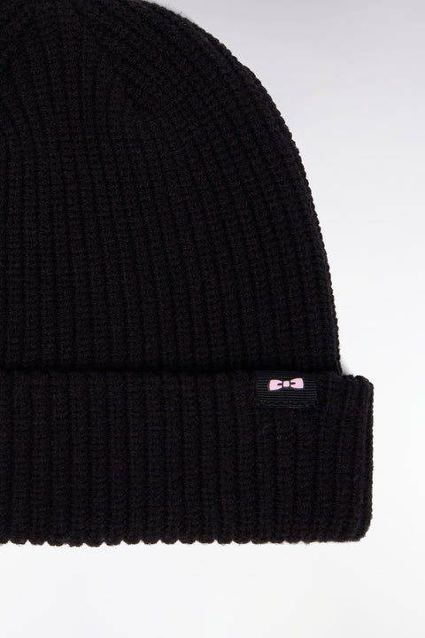 Bonnet en coton mélangé noir - Image 2