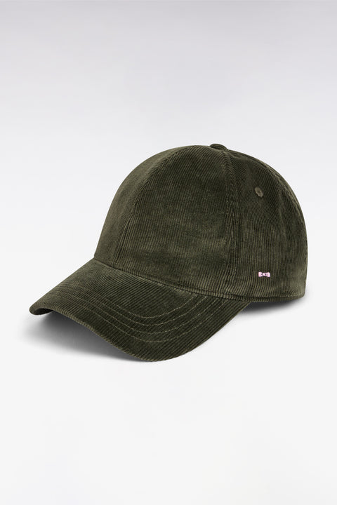 Casquette en velours côtelé kaki - Image 1