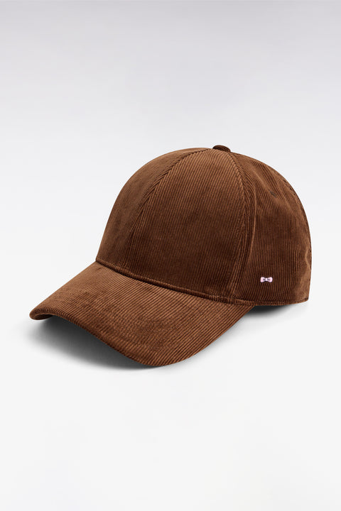 Casquette en velours côtelé marron - Image 1