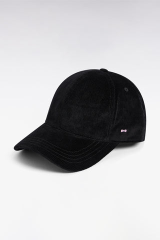 Casquette en velours côtelé noire