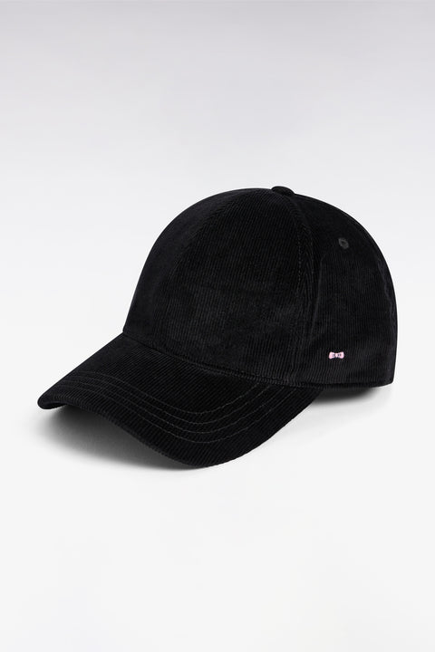 Casquette en velours côtelé noire - Image 1