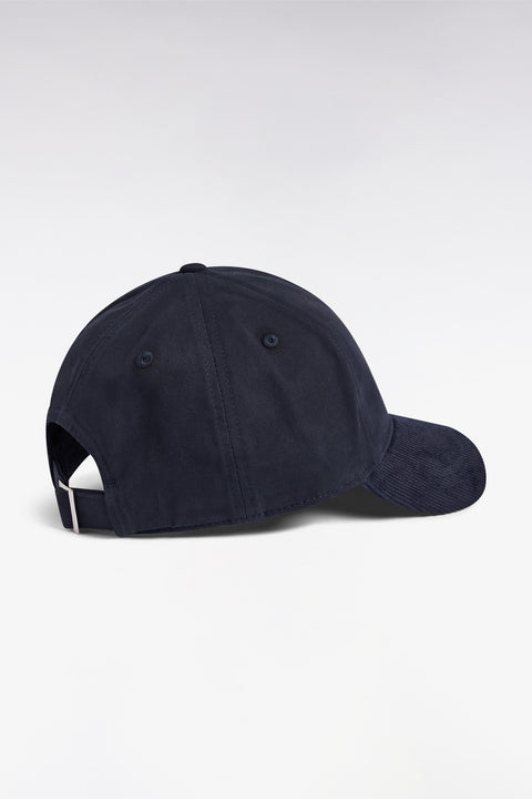 Casquette en coton bimatière marine visière en velours côtelé - Image 2