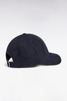 Casquette en coton bimatière marine visière en velours côtelé