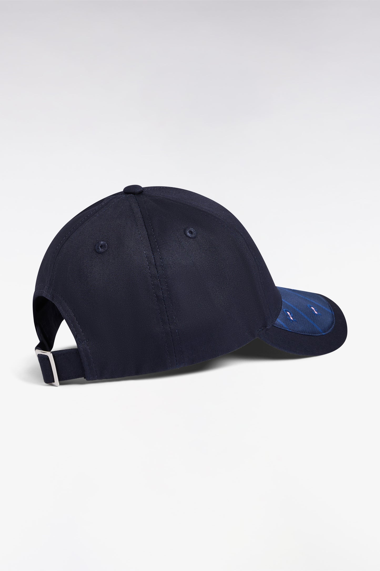 Casquette en coton marine visière imprimée
